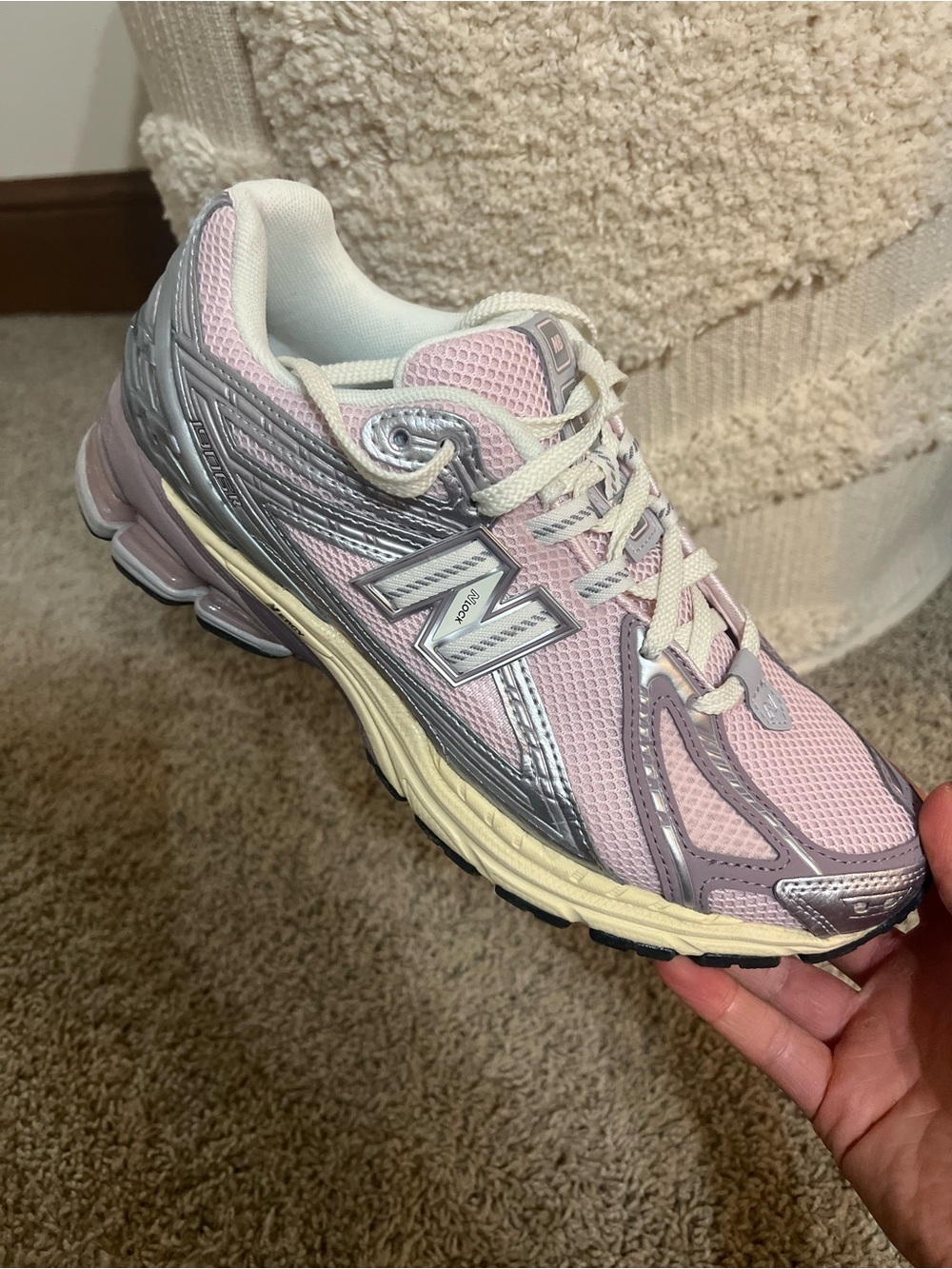 New Balance Women's Pink & Silver Sneakers